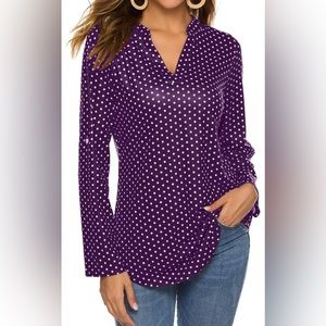 Halife Women's Roll Up 3/4 Sleeve Floral Print V Neck Tunic Blouses Tops Shirts